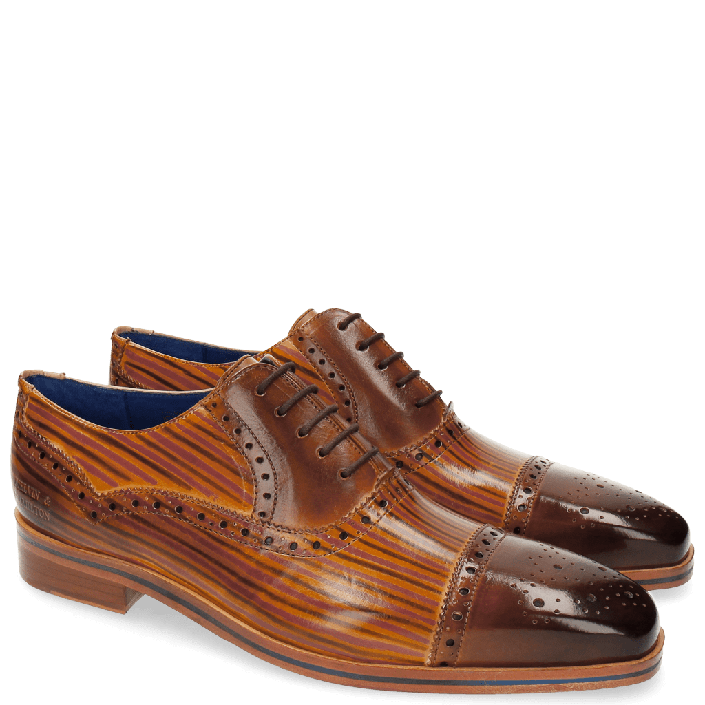 Oxford shoes Lewis 36 Tan Sand Lines Dark Brown