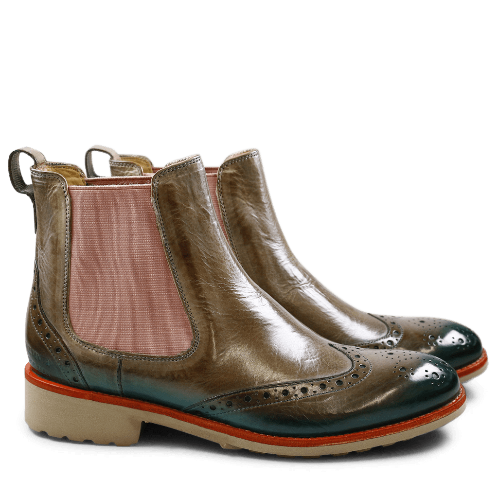 Ankle boots Amelie 5 Crust Marble Shade Turquoise Elastic Rose Rook D Sabbia