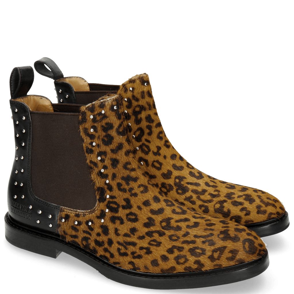 Ankle boots Katrin 3 Hair On Leo Cappu Black Rivets