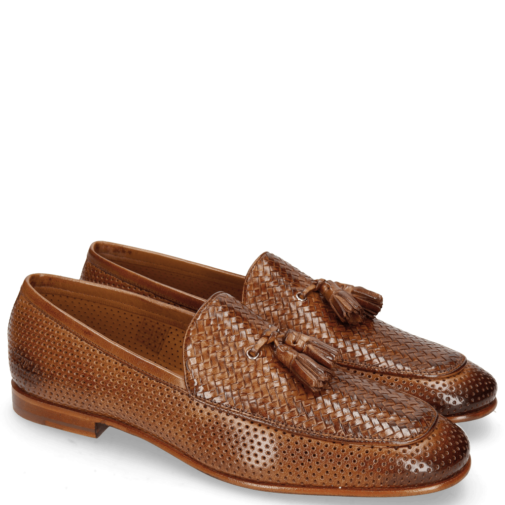 mens tan weave loafers