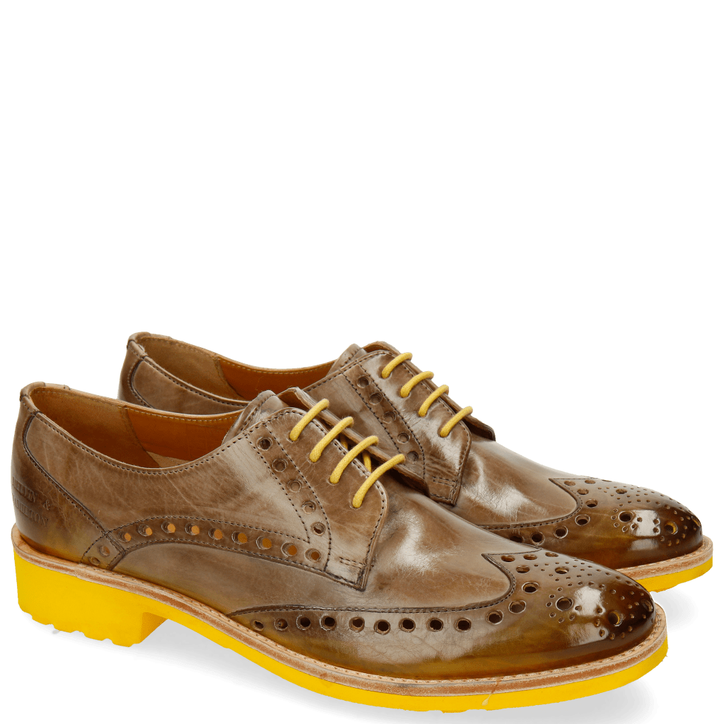 Derby shoes Amelie 6 Light Grey Shade Yellow