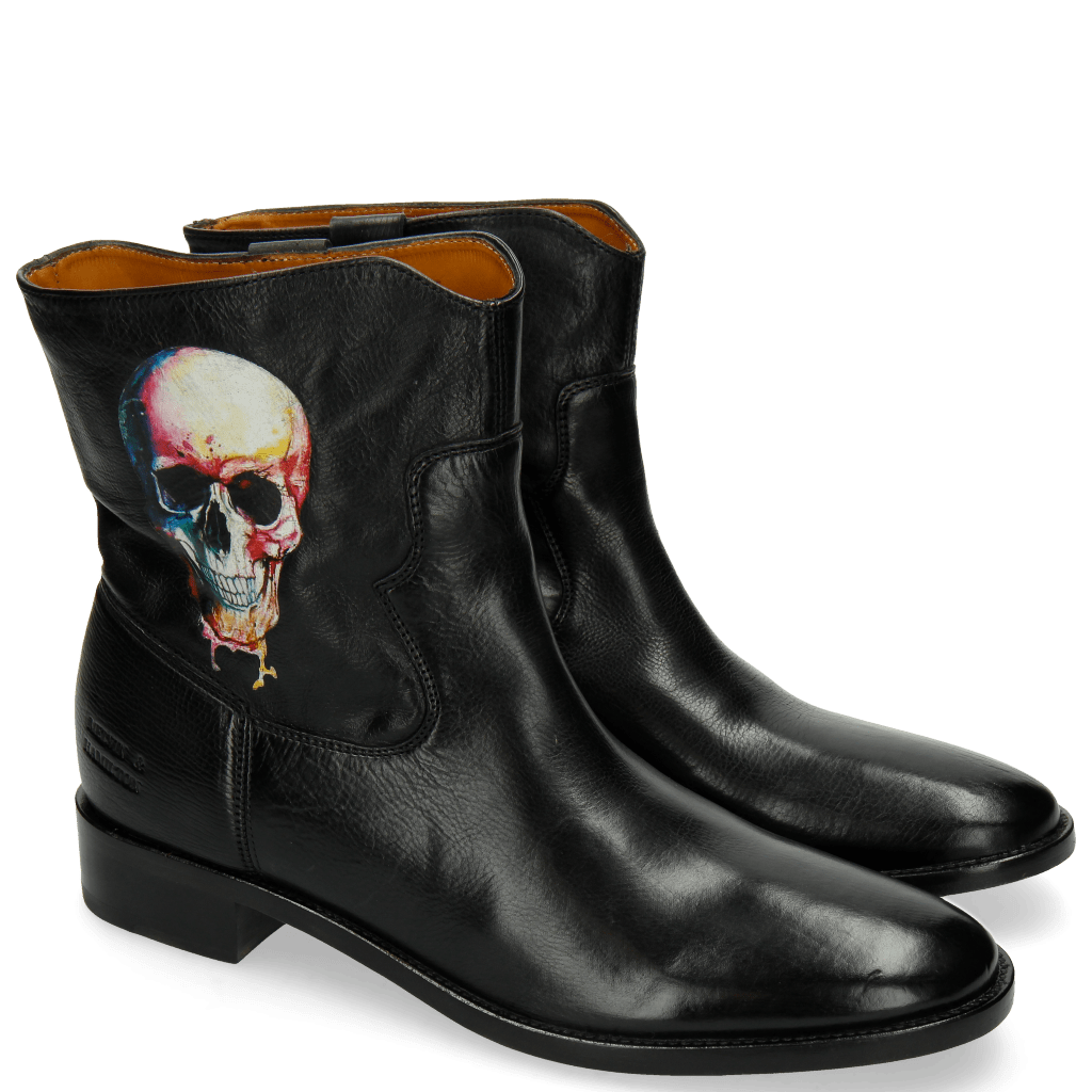 Ankle boots Jodie 8 Milano Black Screen Shot Skull