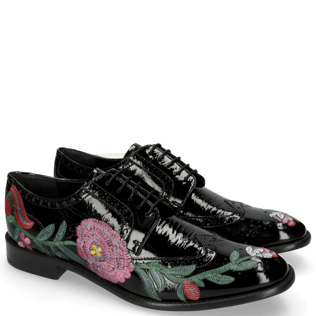 black shoes with flowers