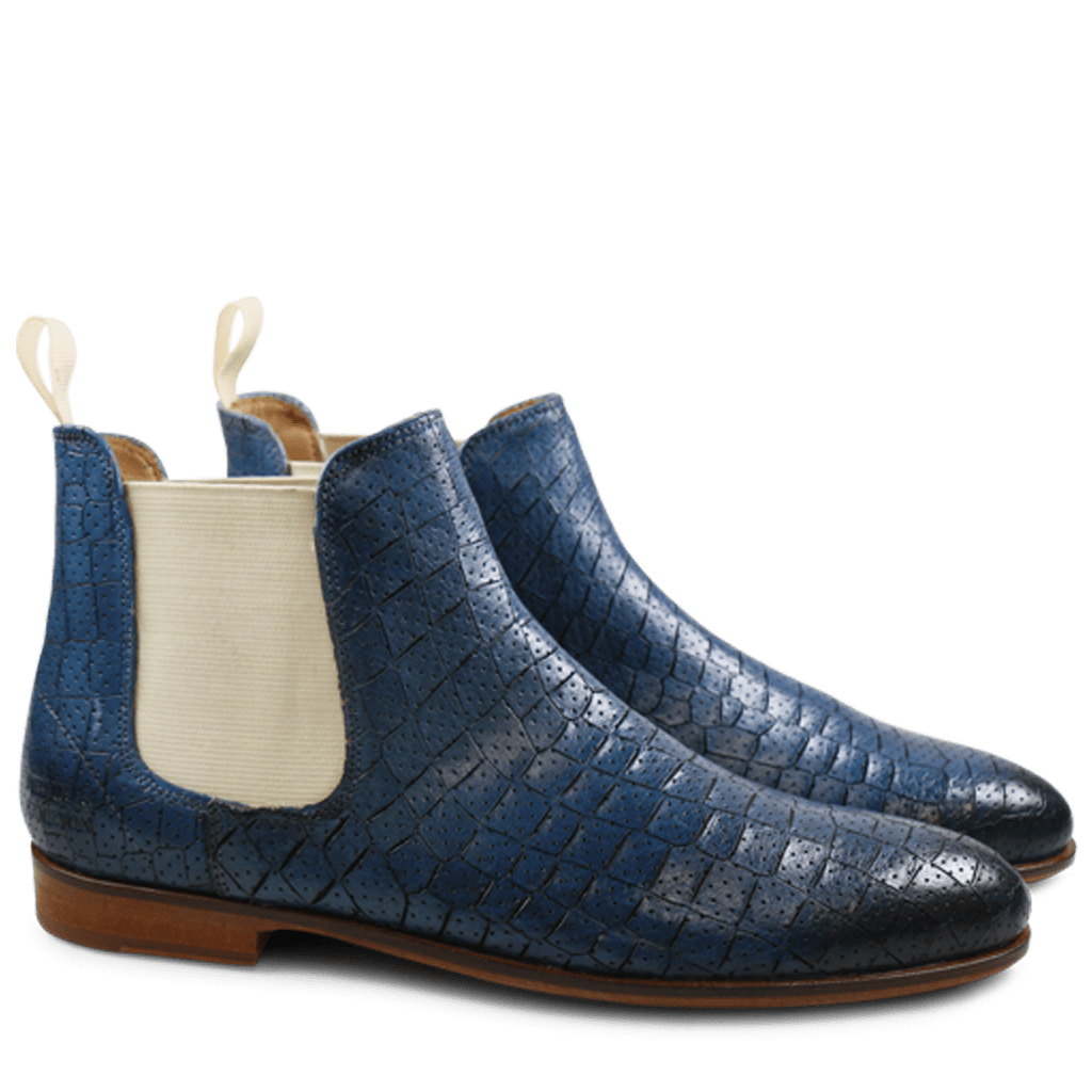 Ankle boots Susan 10 Crock Perfo M&H Bluette Elastic Off White LS Natural