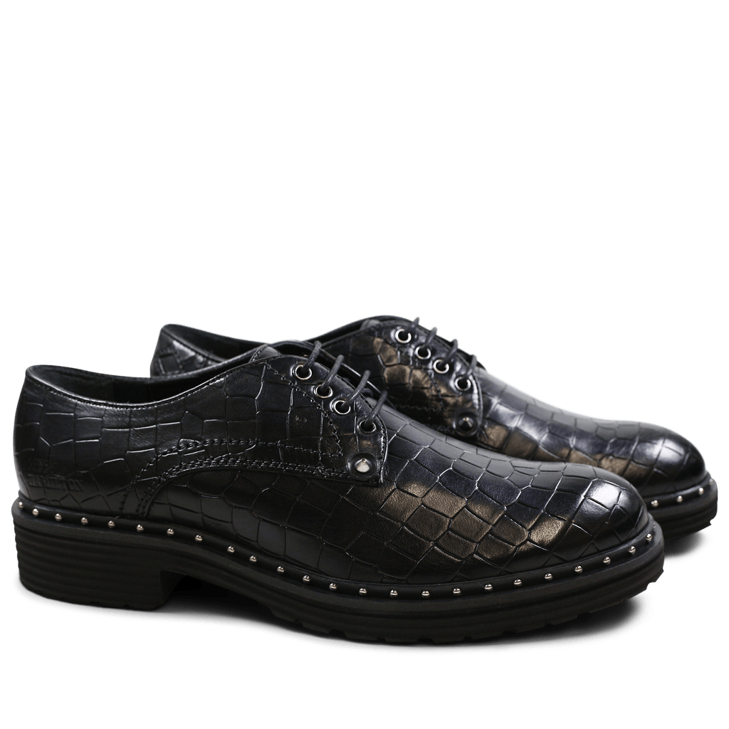 Derby shoes Sissy 1 Crock Black Rivets
