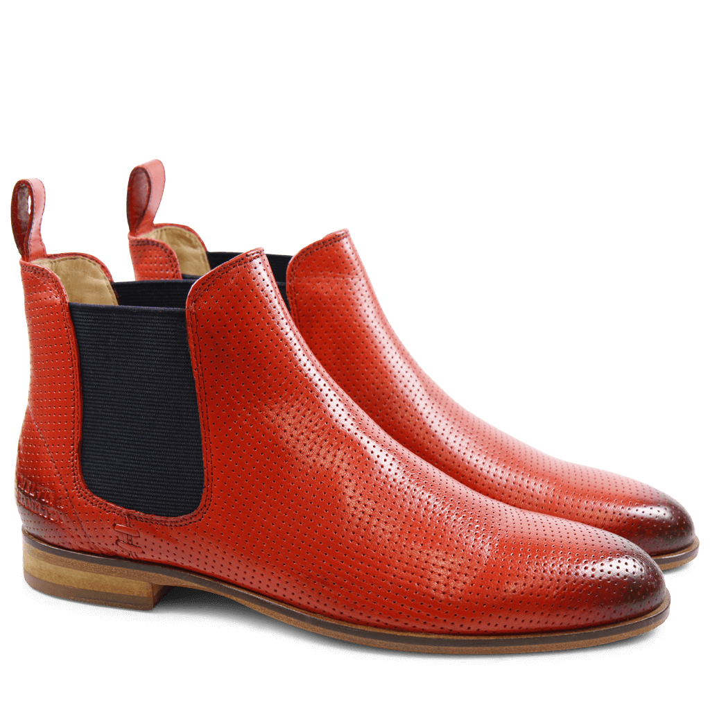 Ankle boots Susan 10 Salerno Perfo Coral Elastic Navy LS