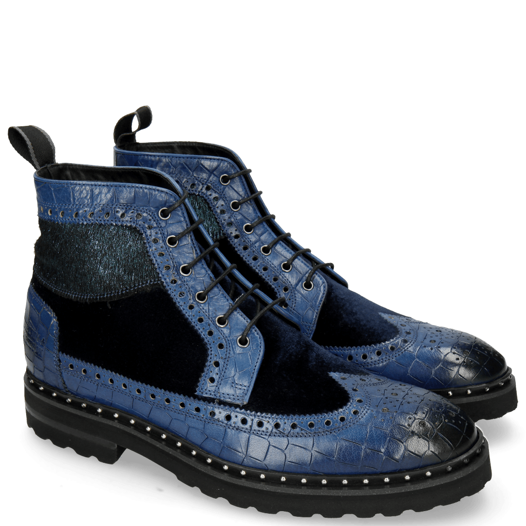 Ankle boots Matthew 9 Crock Midnight Blue Velluto