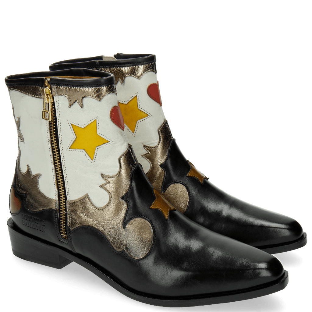 black boots with gold stars