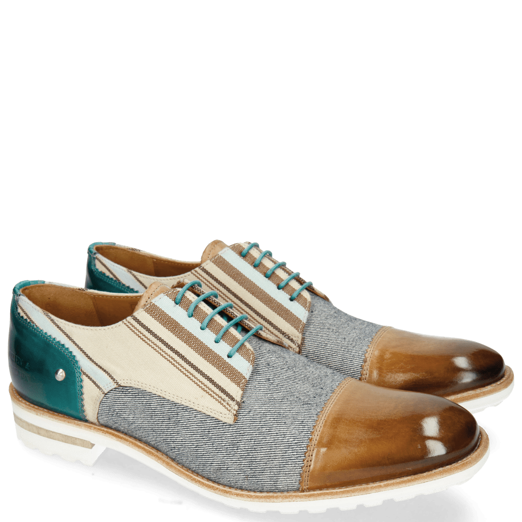 Derby shoes Eddy 23 Sabbia Denim Light Blue Textile Stripes