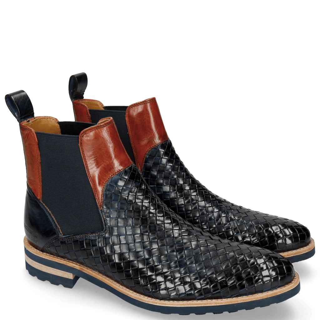 Ankle boots Brad 9 Woven Navy Orange Aspen Navy
