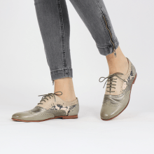 Oxford shoes Sonia 1 Vegas Light Grey Talca Steel Glove Nappa Ivory Snake