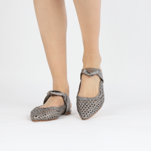 Mules Alexa 15 Woven Nappa Steel