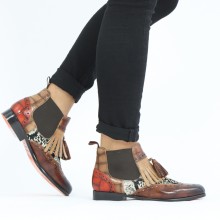 Ankle boots Selina 5 Turtle Wood Sand Winter Orange Hairon Snake