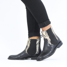 Ankle boots Sally 113 Imola Black Hairon Young Zebra Black White