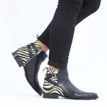 Ankle boots Betty 8 Pisa Black Hairon Zebra