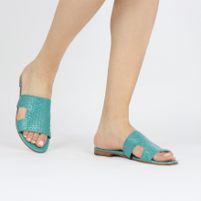 Mules Hanna 74 Woven Turquoise Socks Foam