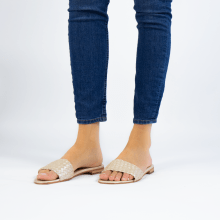 Mules Hanna 26 Woven Pearl