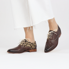 Oxford shoes Jessy 61 Imola Mogano Hairon Leo Beige Underlay