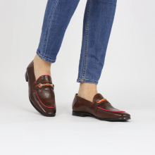 Loafers Scarlett 45 Pisa Mid Brown Binding Fluo Fuxia