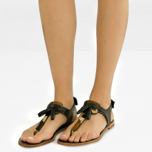 Sandals Sandra 34 Salerno Black Hairon Beige