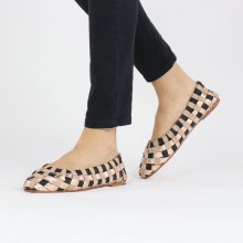 Ballet Pumps Melly 10 Metallic Nappa Nude Gold Black Pink
