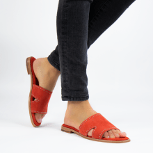 Mules Elodie 20 Parma Suede Orange Rivets