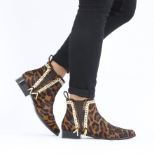 Ankle boots Marlin 10 Hairon Bans Tan Strap White