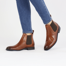 Ankle boots Sally 25 Wood Elastic Dark Brown Lining Rich Tan