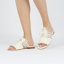 Mules Hanna 77 Woven Goat Lime Stone