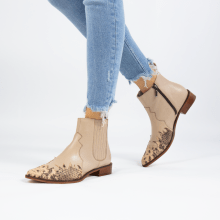 Ankle boots Marlin 46 Snake Sand Nappa Glove Ivory