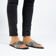 Mules Hanna 50 Grazli Gunmetal Snake Off White
