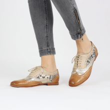 Oxford shoes Sonia 1 Vegas Sabbia Talca Platin Glove Nappa Ivory Snake