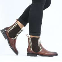 Ankle boots Sally 113 Imola Mid Brown Hairon Halftone Mogano