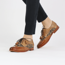 Derby shoes Selina 41 Tan Sand Suede Leo Beige