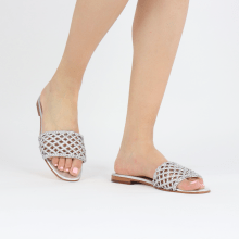 Mules Elodie 49 Foil Mignon Silver