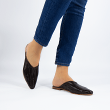 Mules Joolie 15 Woven Haring Bone Taupe