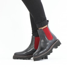 Ankle boots Megan 3R Black Elastic Red