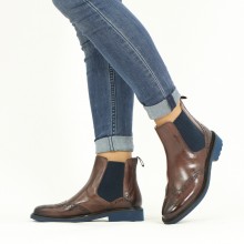 Ankle boots Selina 6 Mogano Elastic Ribbed Navy