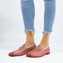 Loafers Scarlett 47 Pisa Rosa Nappa Binding Trim Gold