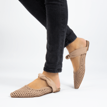 Mules Alexa 15 Woven Beige Glove Nappa