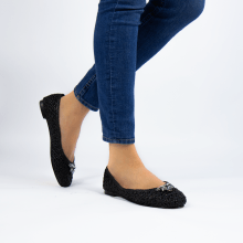 Ballet Pumps Kate 5 Woven Black Raffia Accessory Bee