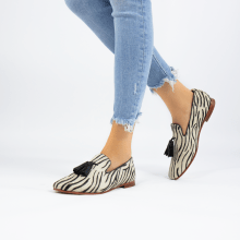 Loafers Scarlett 20 Hairon Young Zebra Black Tassel