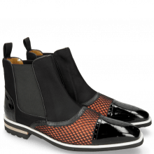 Ankle boots Lance 22 Patent Net Black Lycra Orange