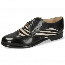 Derby shoes Selina 41 Imola Black London Fog Hairon Zebra