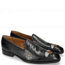 Loafers Prince 1 Crock Black Toe Patch Bee