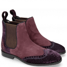 Ankle boots Giulia 2 Velluto Dark Purple Suede Chilena Deep Pink