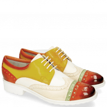 Derby shoes Amelie 85 Vegas Sweet Heart Nude White Yellow Glove Nappa Kumquat