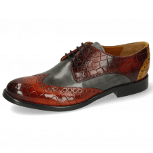 Derby shoes Amelie 3 Vegas Crock Brandy Plum Yellow Vegas Glicine Flex