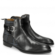 Ankle boots Kane 1 Black Textile Charcoal Strap Vegas Sword Buckle