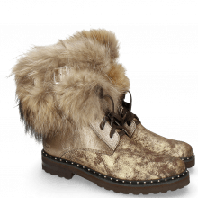 Ankle boots Bonnie 18 Afix Gold Wine Nappa Aztek Fur Bunny Brown